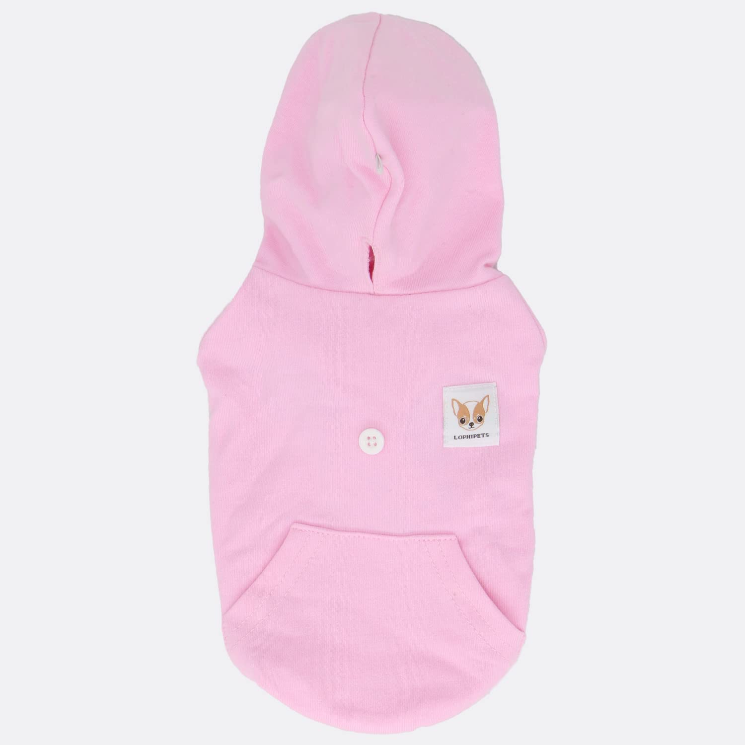 LOPHIPETS Dog Cotton Hoodie for Small Dogs - Pink/S - Pullover Sweatshirt for Chihuahua & Yorkie
