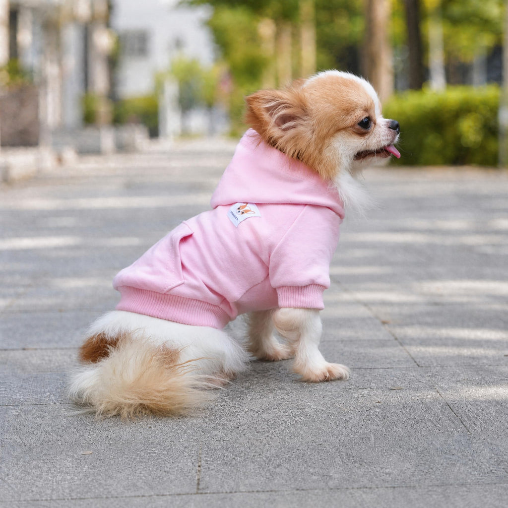 LOPHIPETS Dog Cotton Hoodie for Small Dogs - Pink/S - Pullover Sweatshirt for Chihuahua & Yorkie