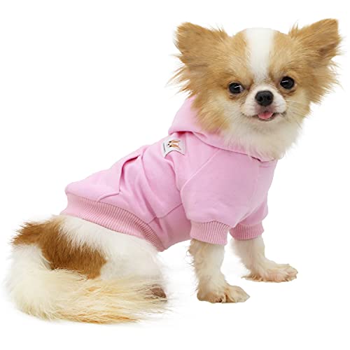 LOPHIPETS Dog Cotton Hoodie for Small Dogs - Pink/S - Pullover Sweatshirt for Chihuahua & Yorkie