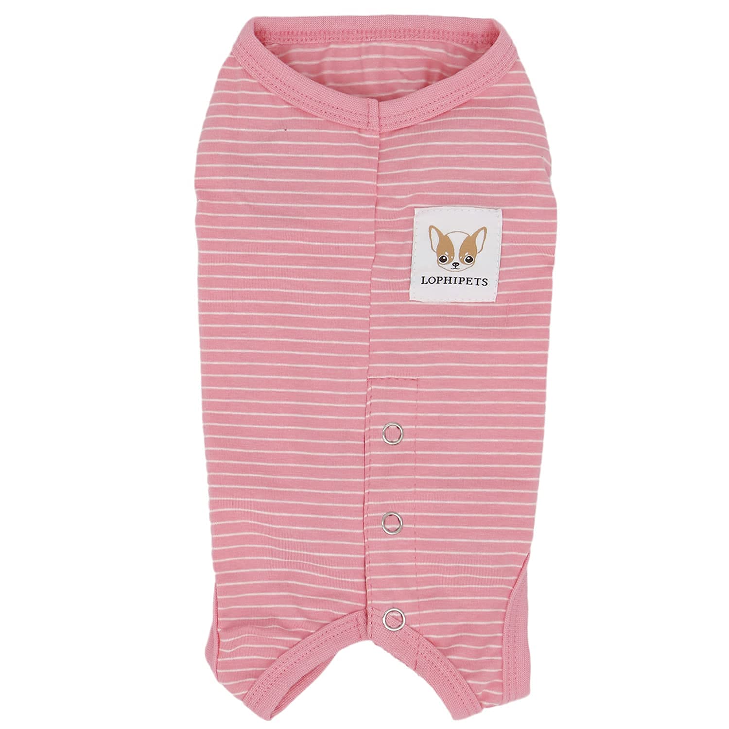 LOPHIPETS Girl Dog Shirt Pajamas for Small Breeds (4.5-6.5 lbs) - Pink Stripe Medium