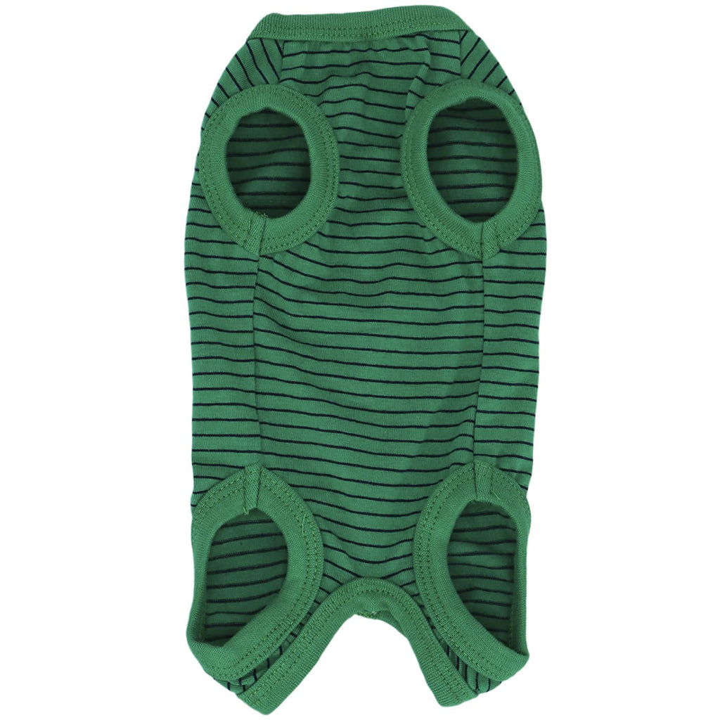 LOPHIPETS Green Stripe Dog Shirt Pajamas for Tiny Female Puppies (XS, 1.2-2.2 lbs)