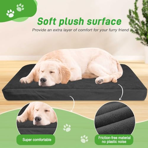 LotuFlor Waterproof Dog Bed Covers 2-Pack – 42x28 Inch Washable Fleece Sheet for Crate Beds