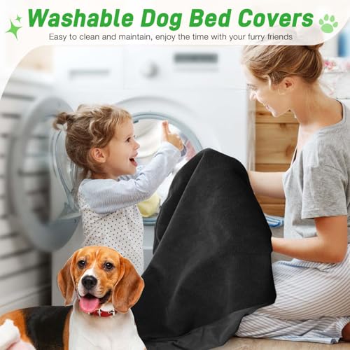 LotuFlor Waterproof Dog Bed Covers 2-Pack – 42x28 Inch Washable Fleece Sheet for Crate Beds