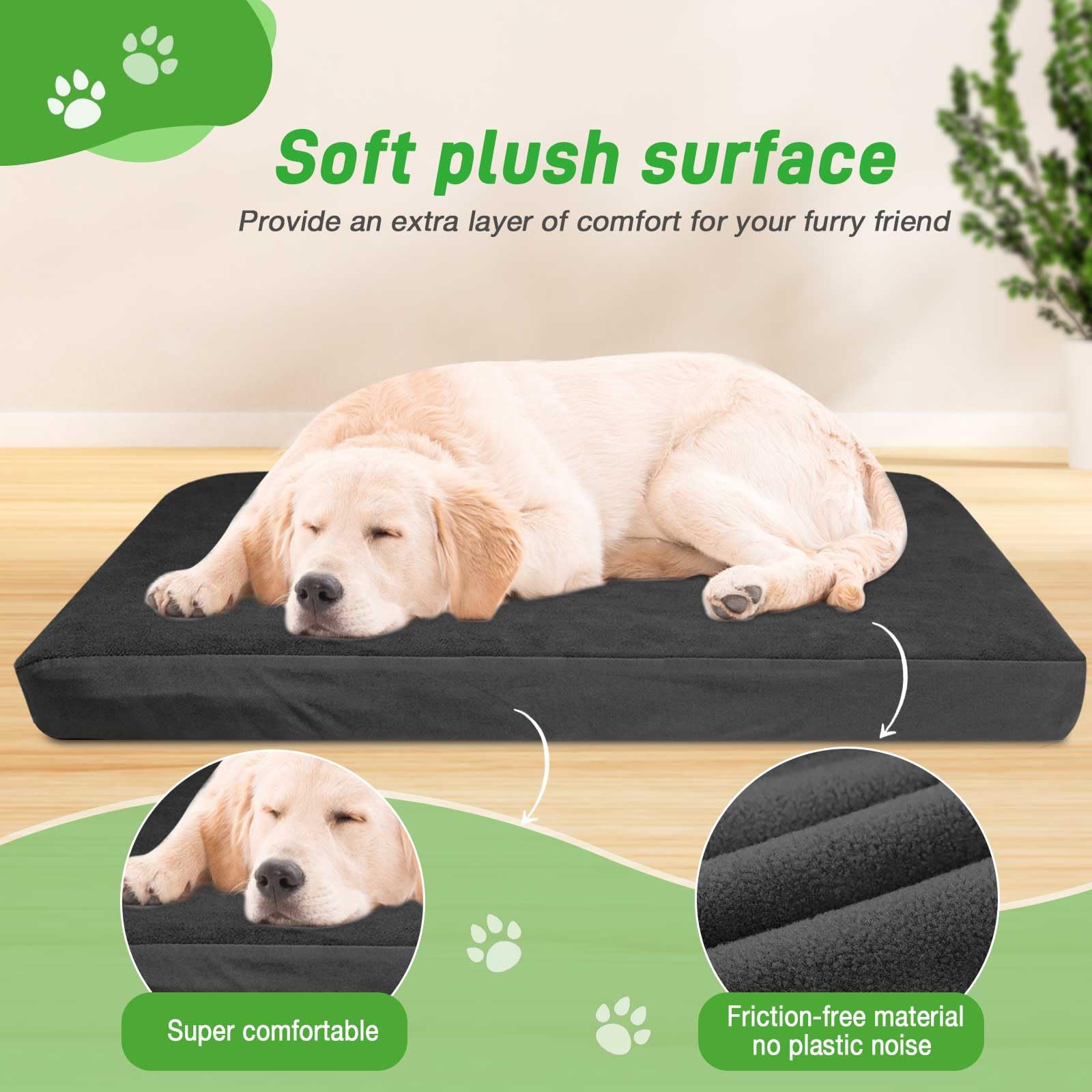 LotuFlor Waterproof Dog Bed Covers 2-Pack – 42x28 Inch Washable Fleece Sheet for Crate Beds