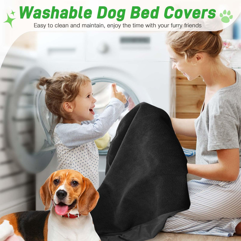 LotuFlor Waterproof Dog Bed Covers 2-Pack – 42x28 Inch Washable Fleece Sheet for Crate Beds