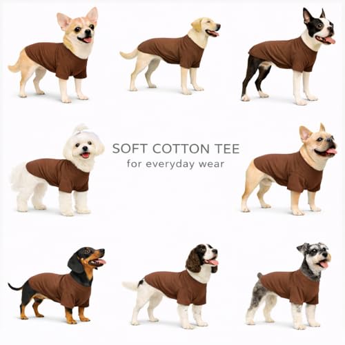 Lovelonglong Basic Blank Dog T-Shirt - Coffee, XXXL for Large Breeds (60+ lbs)