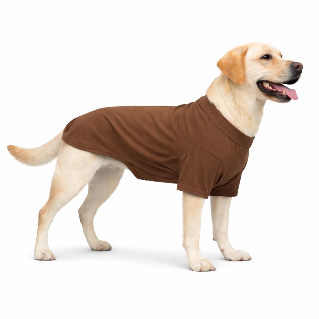 Lovelonglong Basic Blank Dog T-Shirt - Coffee, XXXL for Large Breeds (60+ lbs)