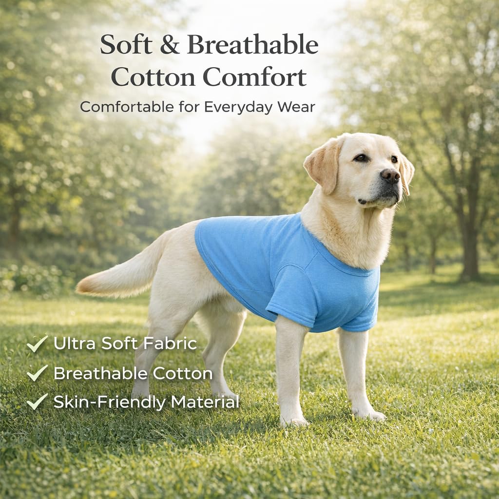 Lovelonglong Basic Blank Dog T-Shirt - Coffee, XXXL for Large Breeds (60+ lbs)