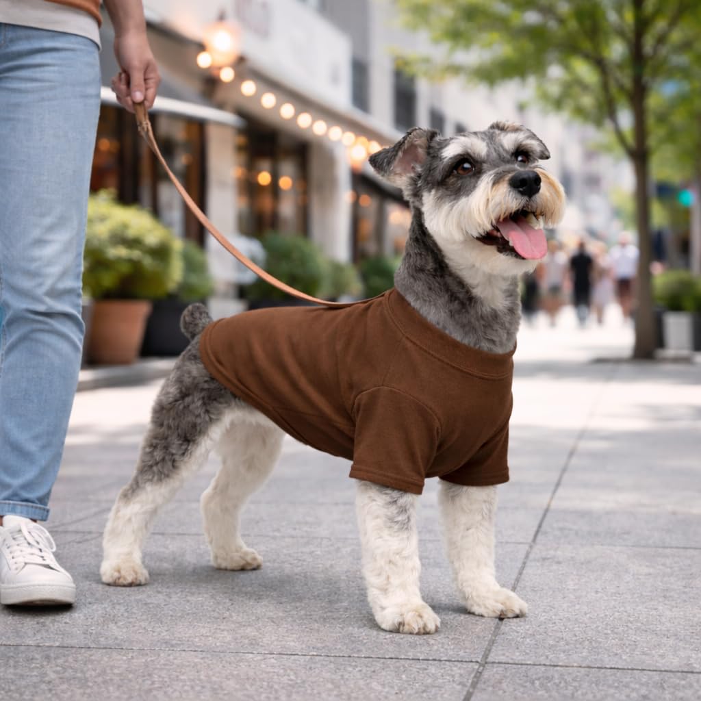 Lovelonglong Basic Blank Dog T-Shirt - Coffee, XXXL for Large Breeds (60+ lbs)