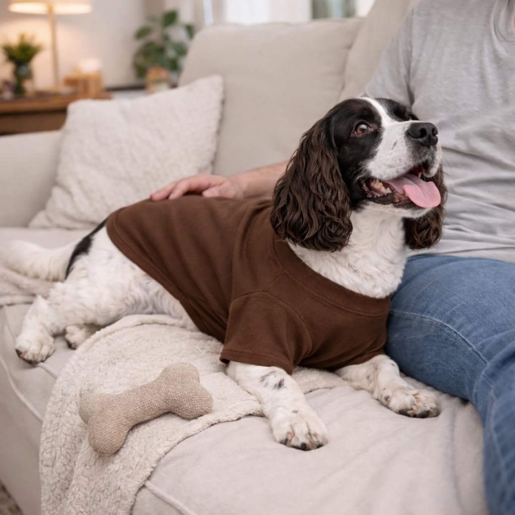 Lovelonglong Basic Blank Dog T-Shirt - Coffee, XXXL for Large Breeds (60+ lbs)