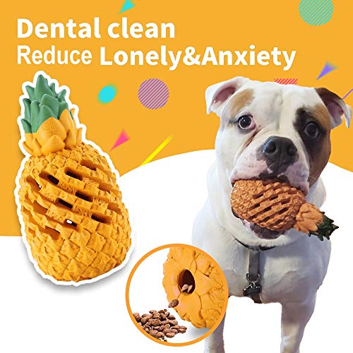 LPHSNR Pineapple Dog Toy for Large Dogs – Natural Rubber Chew Toy, Treat Dispensing, Interactive Puzzle for Medium Dogs