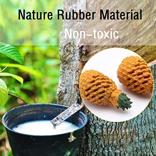 LPHSNR Pineapple Dog Toy for Large Dogs – Natural Rubber Chew Toy, Treat Dispensing, Interactive Puzzle for Medium Dogs