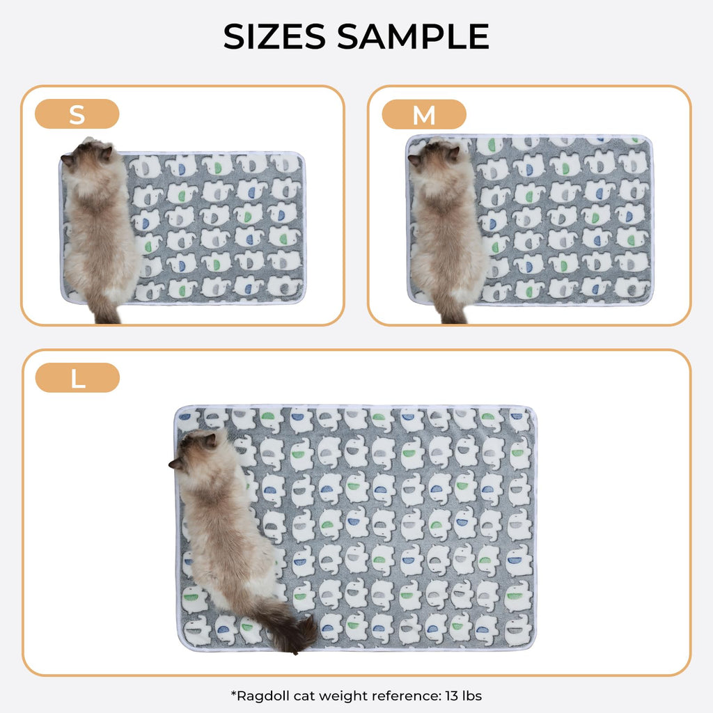 Luciphia 1 Pack of 3 Super Soft Flannel Pet Blankets - Cute Elephant Pattern, Dark Grey, Medium 30x20 inch