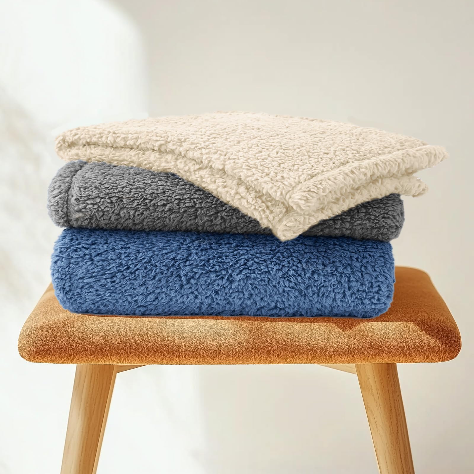 Luciphia Premium Fleece Pet Blanket for Small to Medium Dogs and Cats - 41x31 Inches, Beige, Machine Washable Furniture Protector