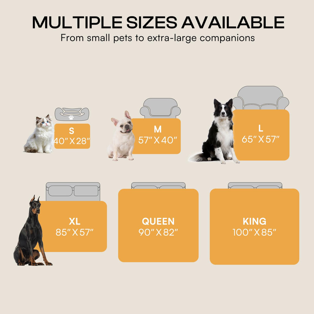 Luciphia Waterproof Pet Blanket - 40x28 Inch Liquid-Proof Couch Cover, Reversible Sherpa Fleece Furniture Protector for Dogs and Cats