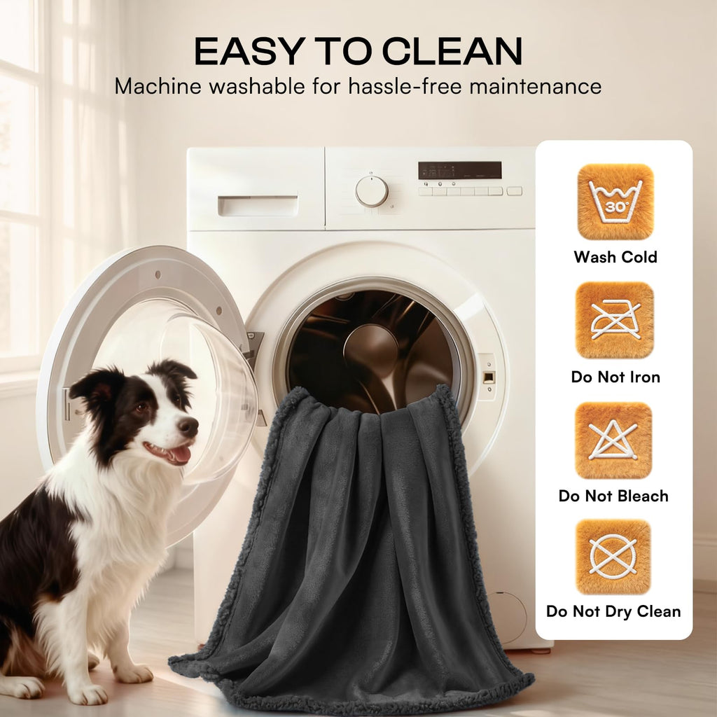 Luciphia Waterproof Pet Blanket - 40x28 Inch Liquid-Proof Couch Cover, Reversible Sherpa Fleece Furniture Protector for Dogs and Cats