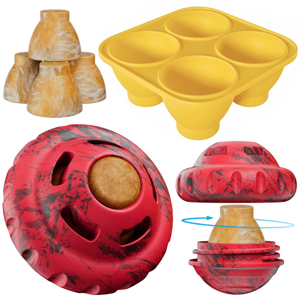 luckdoor Frozen Treat Dog Toy for Slow Feeding - Puzzle Ball for Small to Large Dogs