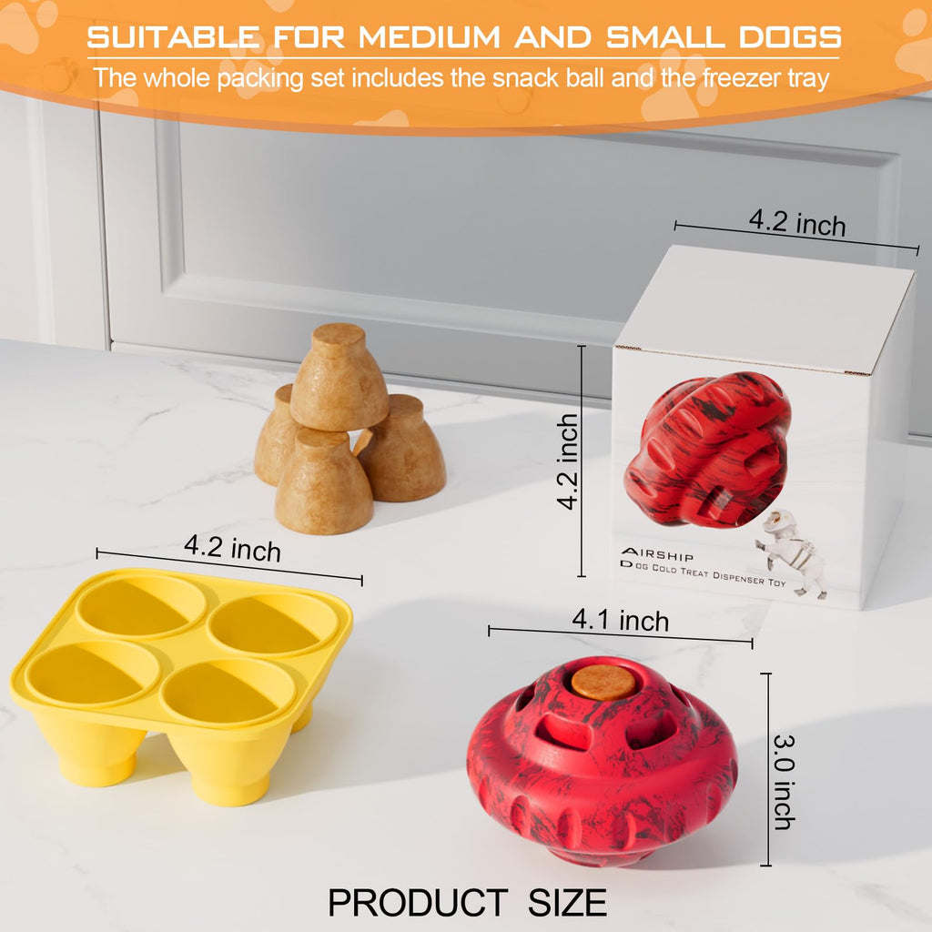 luckdoor Frozen Treat Dog Toy for Slow Feeding - Puzzle Ball for Small to Large Dogs