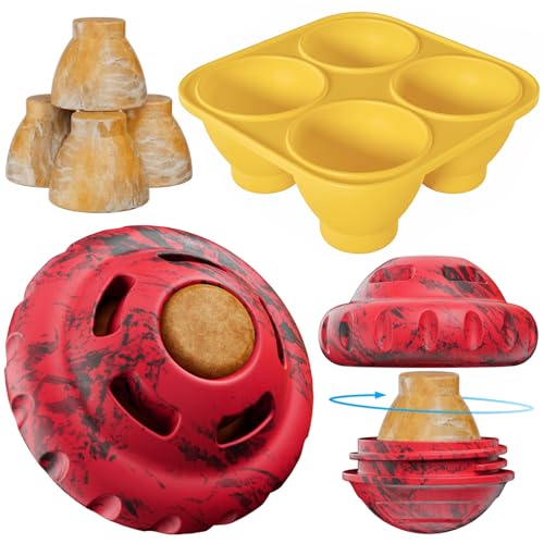 luckdoor Frozen Treat Dog Toy for Slow Feeding - Puzzle Ball for Small to Large Dogs