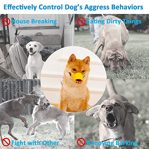 LUCKYPAW Dog Muzzle Yellow XL - Soft Duck Silicone Mouth Cover for Medium Dogs, Prevents Barking Biting Chewing