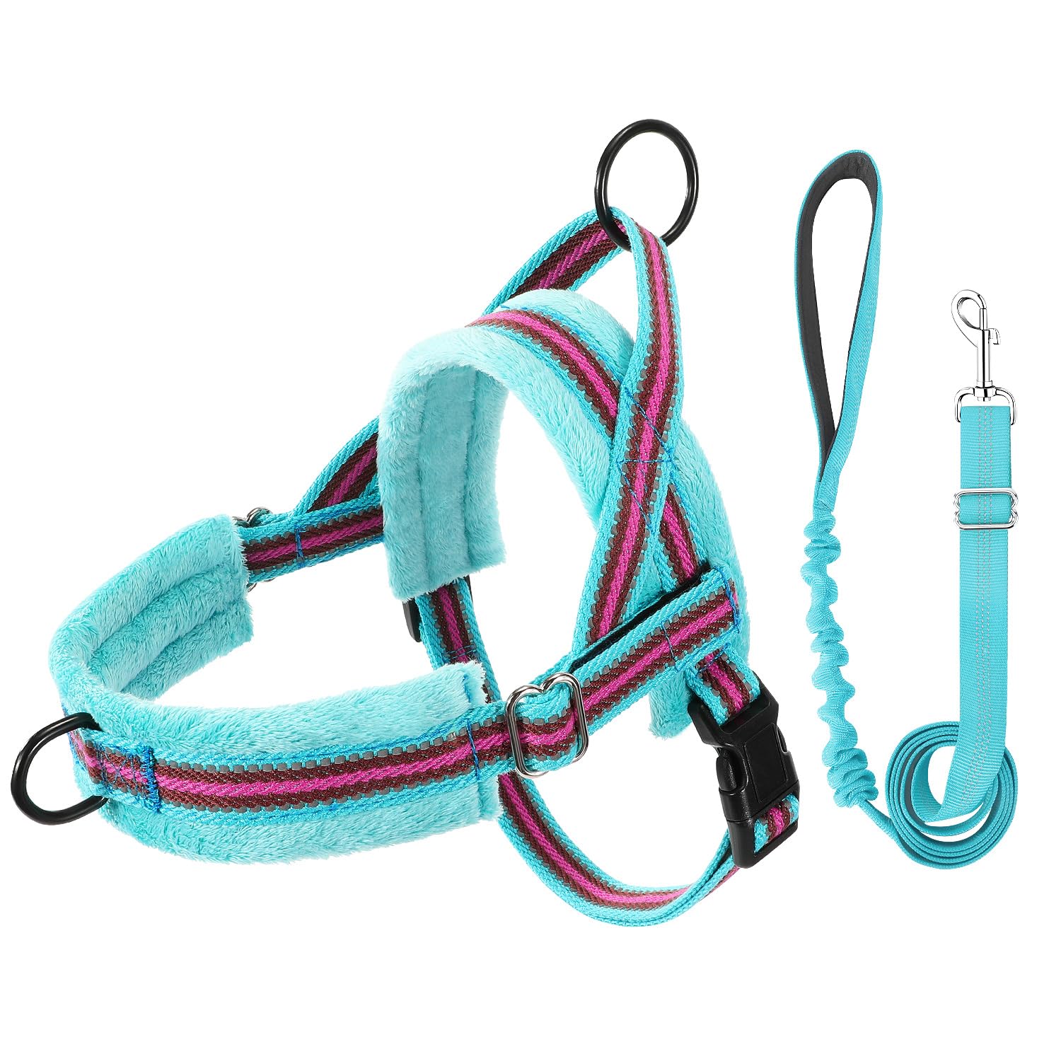 Lukovee No Pull Dog Harness and Leash Set for Small Dogs - XS Light Blue