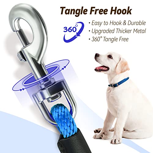 Lynxking 30ft Blue Check Cord Dog Leash - 3/8" Heavy Duty Training Rope for Recall and Outdoor Play