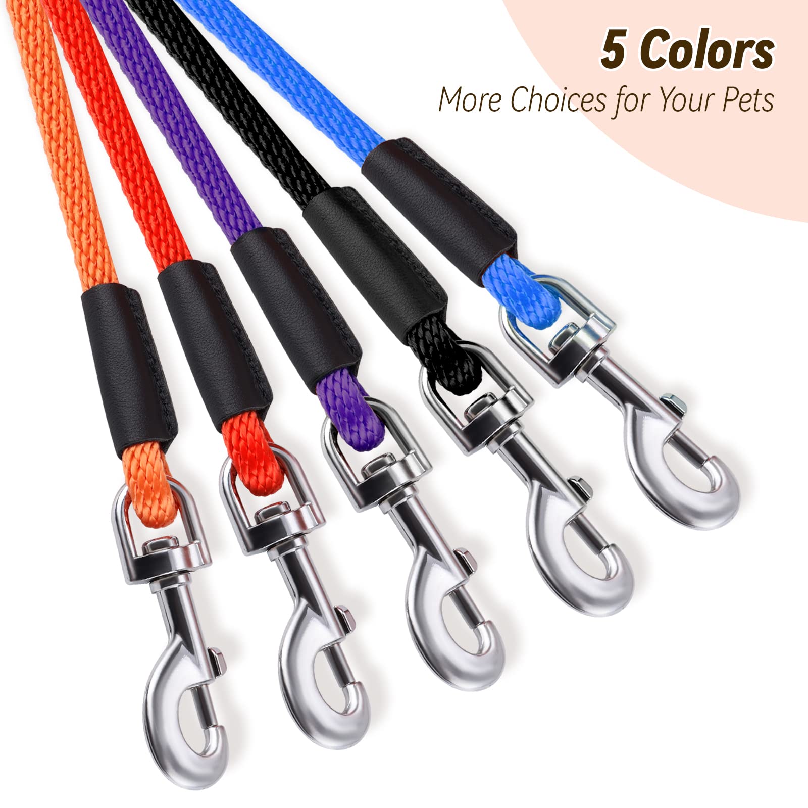 Lynxking 30ft Check Cord Dog Leash - No Tangle, Floating, Heavy Duty Training Rope for Small to Large Dogs