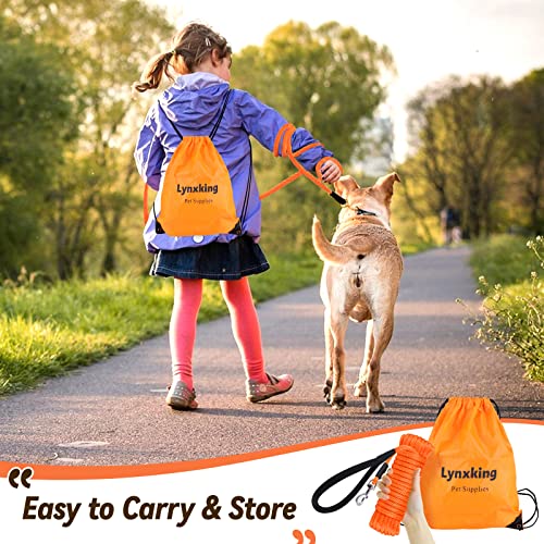 Lynxking 30ft Check Cord Dog Leash - No Tangle, Floating, Heavy Duty Training Rope for Small to Large Dogs