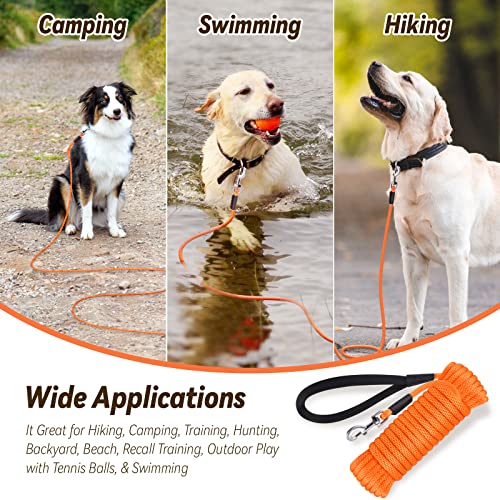Lynxking 30ft Check Cord Dog Leash - No Tangle, Floating, Heavy Duty Training Rope for Small to Large Dogs