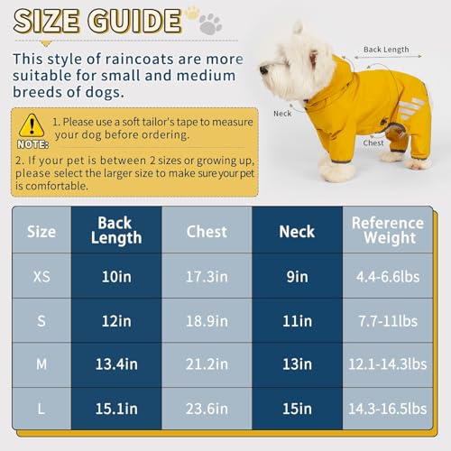 Mabawa Dog Raincoat Waterproof Reflective Jacket with Hood for Small Medium Dogs Pink Size M