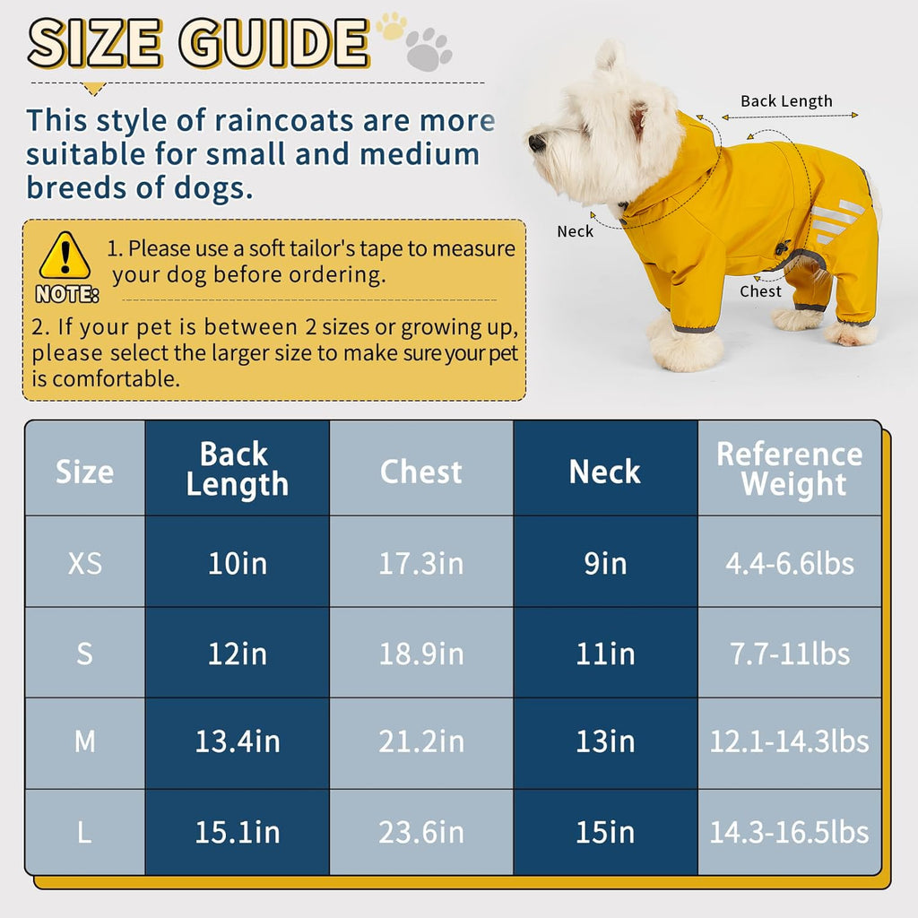 Mabawa Dog Raincoat Waterproof Reflective Jacket with Hood for Small Medium Dogs Pink Size M
