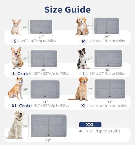 MADE 4 PETS Dog Crate Pad for Small Dogs - 24x18 inch Washable, Reversible Faux Fur Kennel Mat