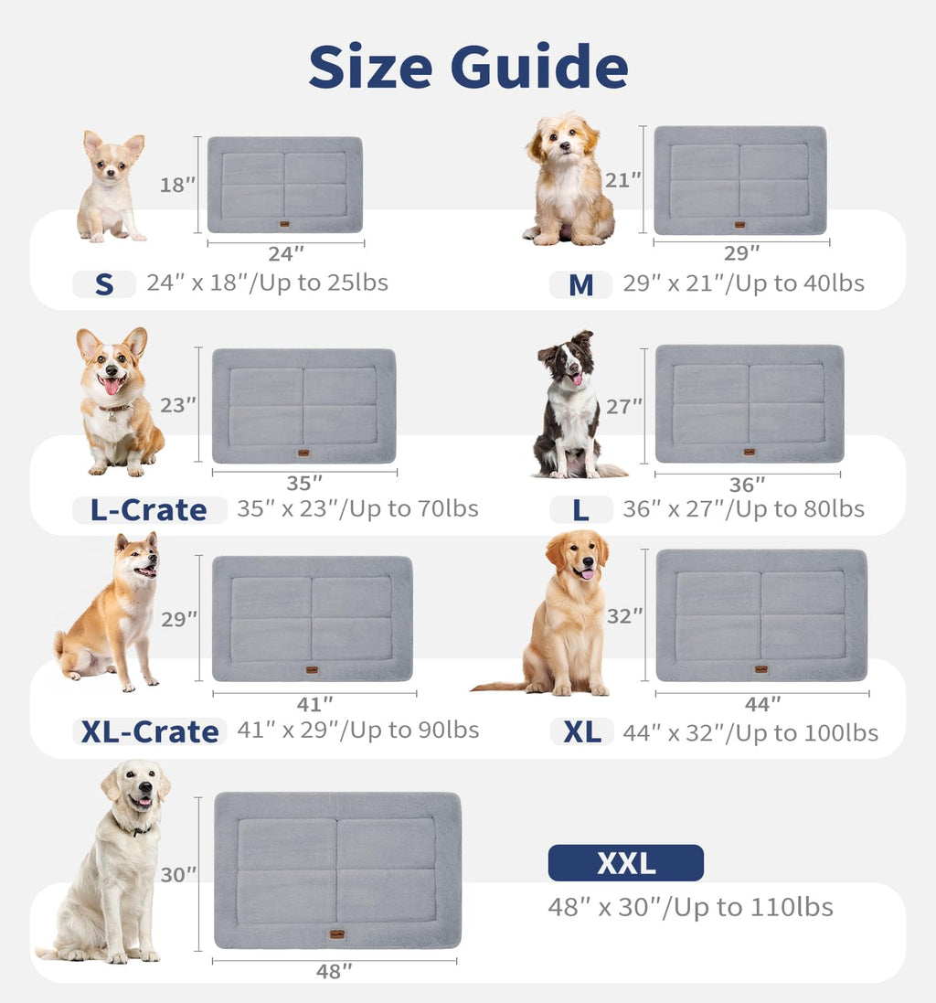 MADE 4 PETS Dog Crate Pad for Small Dogs - 24x18 inch Washable, Reversible Faux Fur Kennel Mat