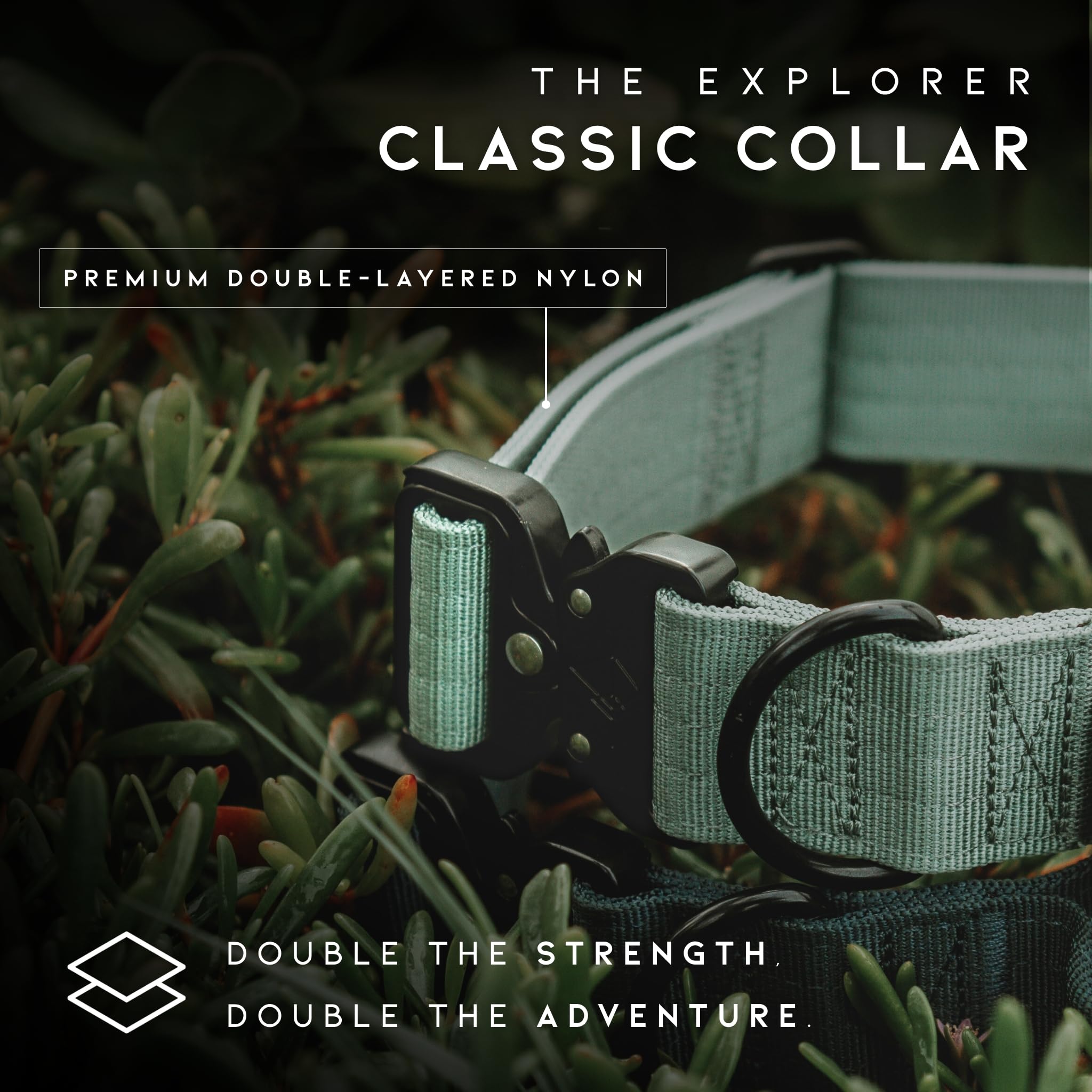 Made to ROAM Premium Dog Collar - Heavy Duty Nylon, Quick-Release Buckle, Oregon Haze