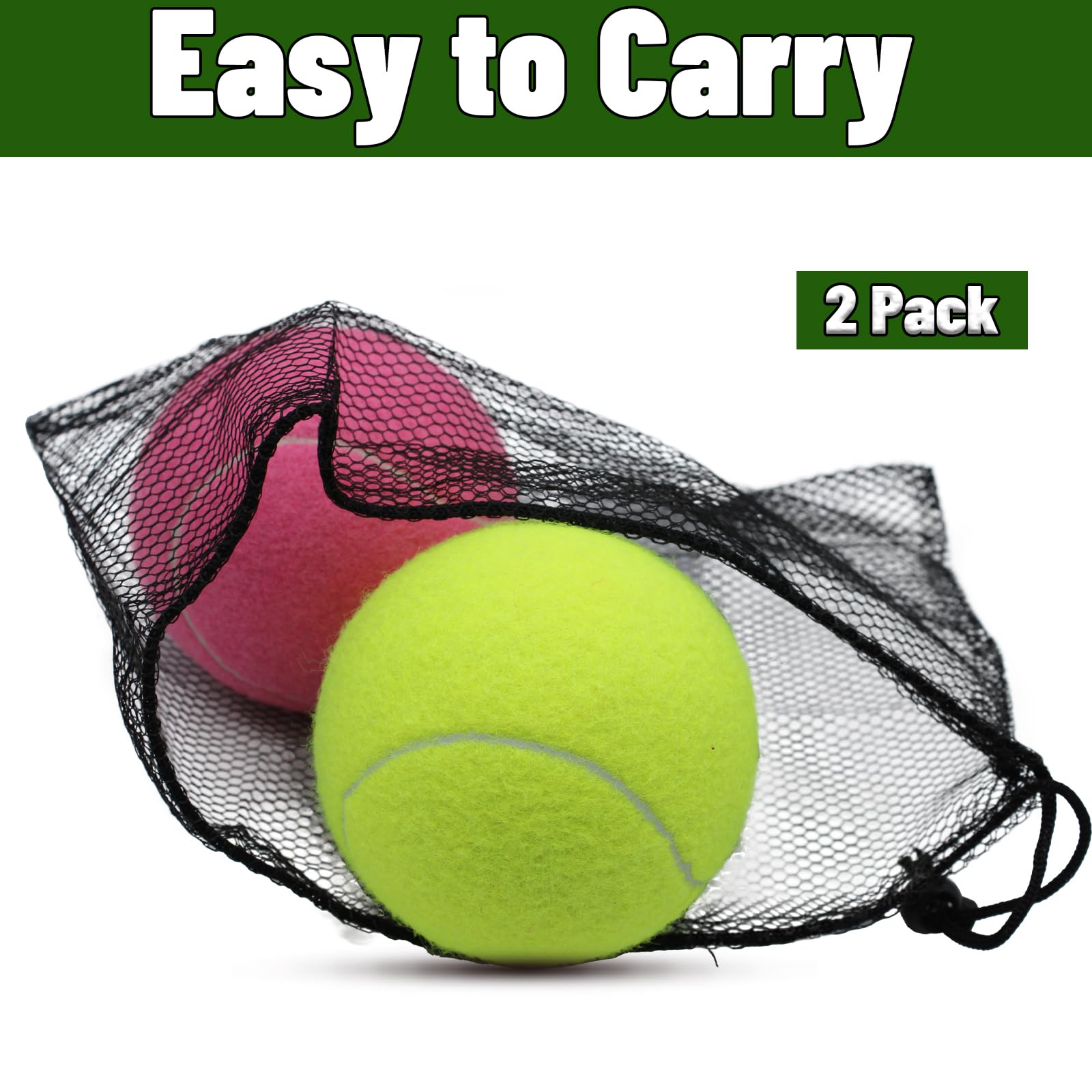 Magicorange 4 Inch Oversized Tennis Balls for Dogs – 2 Pack Fluorescent Multicolor Giant Pet Chew Toy with Mesh Bag