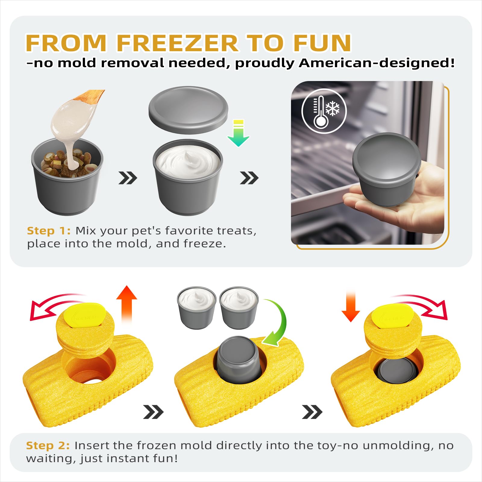 MARDOGE Interactive Dog Toy – Frozen Treat Holder & Chew Toy for Aggressive Chewers, Medium/Large Breeds (Pack of 1)