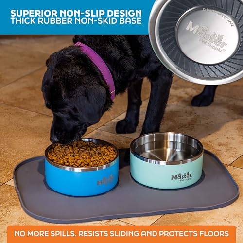 Master Pet Supply 64 oz Stainless Steel Dog Bowl – Insulated, Non-Slip, Dishwasher Safe