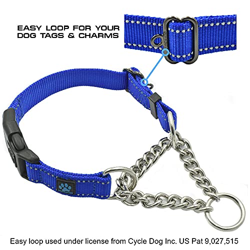 Max and Neo Small Pink Stainless Steel Chain Martingale Dog Collar