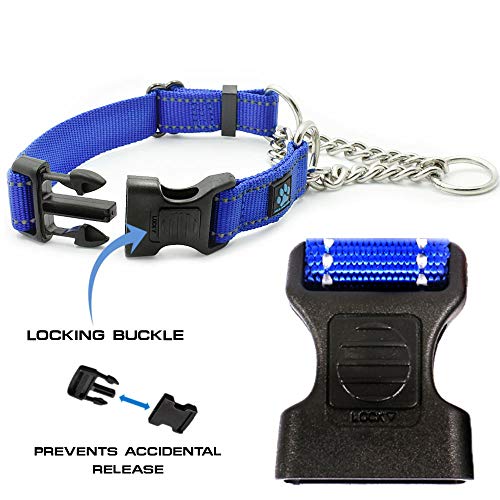 Max and Neo Stainless Steel Chain Martingale Collar for Dogs - Medium (Red) - Donation to Rescue