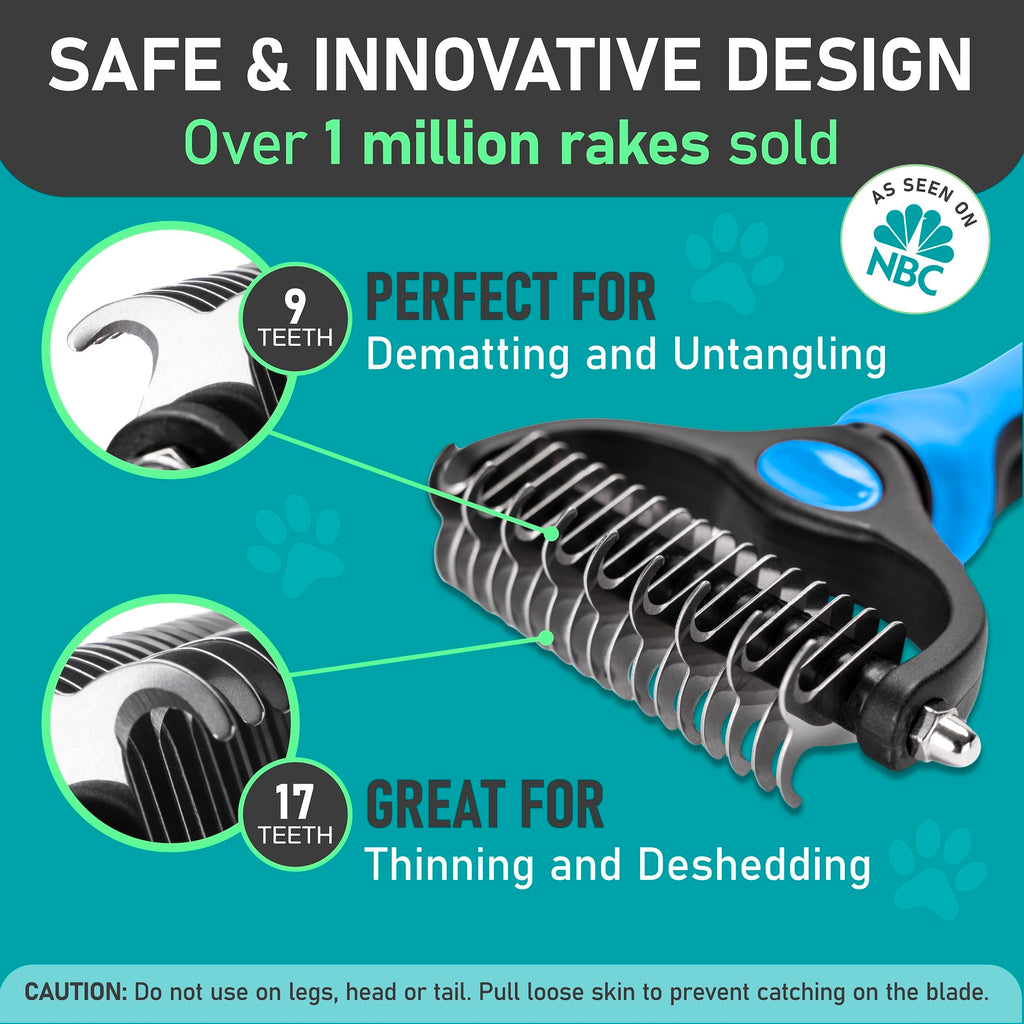 Maxpower Planet Dog Rake and Dog Hair Brush – Self-Cleaning Deshedding Grooming Tool for Dogs & Cats, All Hair Types