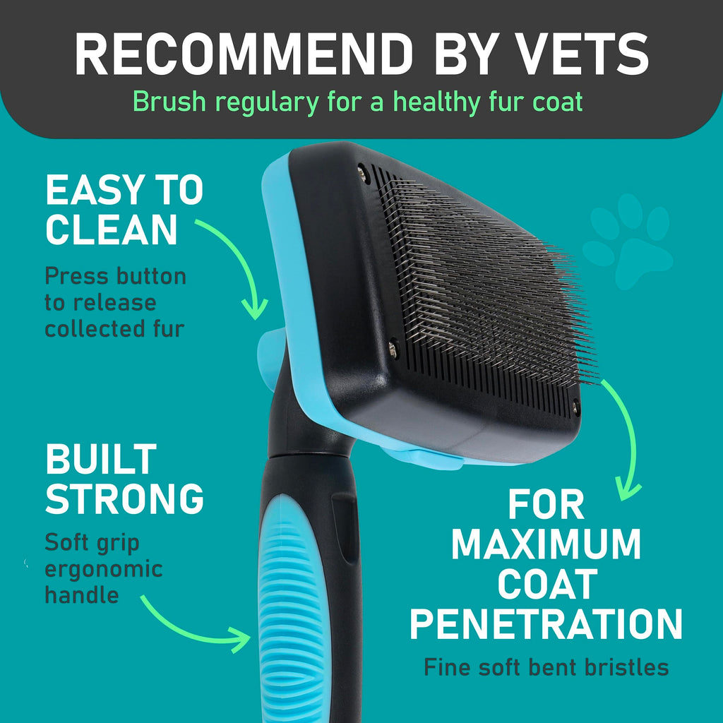 Maxpower Planet Dog Rake and Dog Hair Brush – Self-Cleaning Deshedding Grooming Tool for Dogs & Cats, All Hair Types