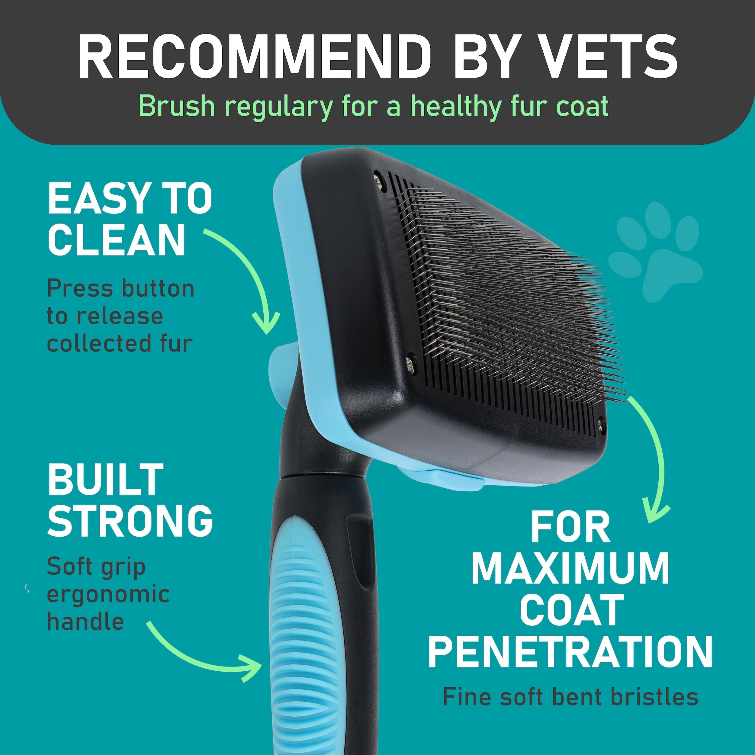 Maxpower Planet Dog Rake and Dog Hair Brush – Self-Cleaning Deshedding Grooming Tool for Dogs & Cats, All Hair Types