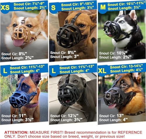 Mayerzon Large Dog Muzzle – Breathable Rubber Basket Muzzle for Training, Grooming, and Vet Visits
