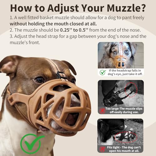 Mayerzon Large Dog Muzzle – Breathable Rubber Basket Muzzle for Training, Grooming, and Vet Visits