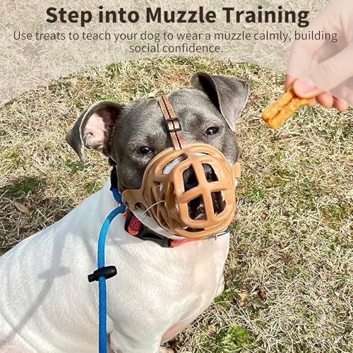 Mayerzon Large Dog Muzzle – Breathable Rubber Basket Muzzle for Training, Grooming, and Vet Visits