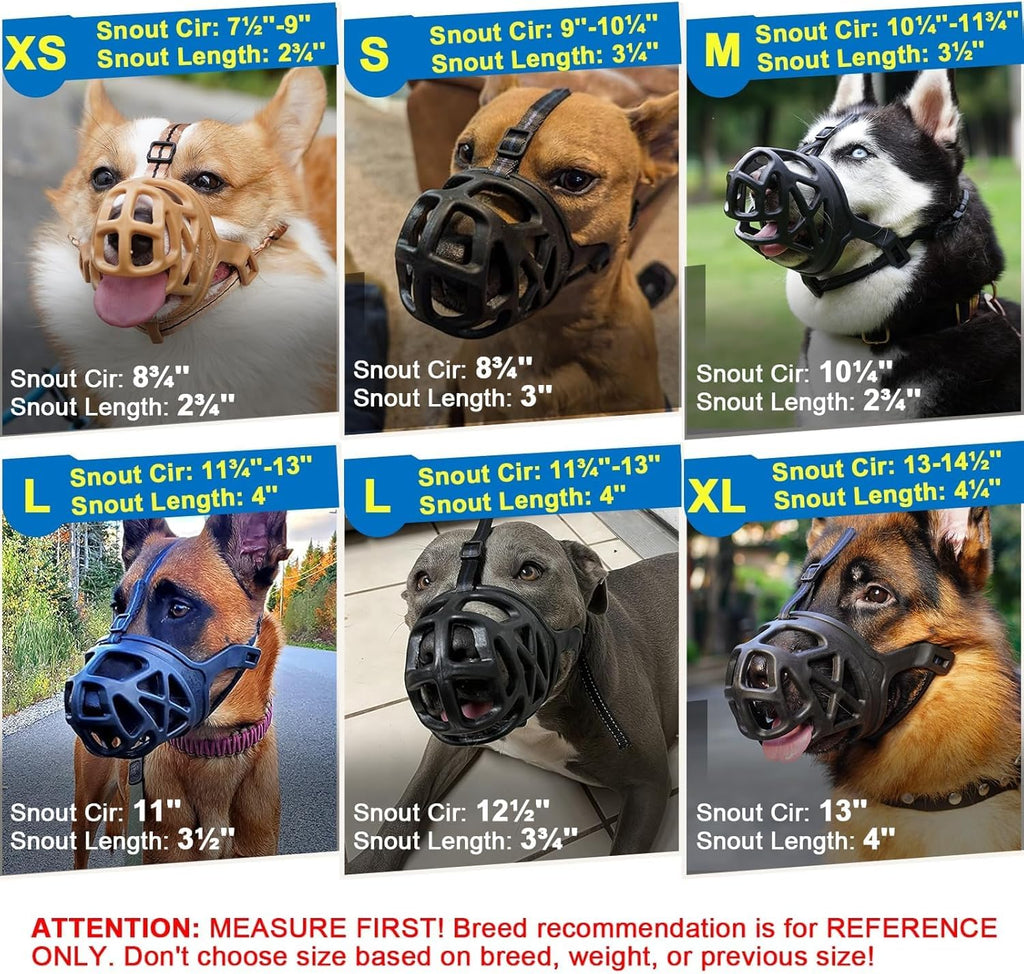 Mayerzon Large Dog Muzzle – Breathable Rubber Basket Muzzle for Training, Grooming, and Vet Visits