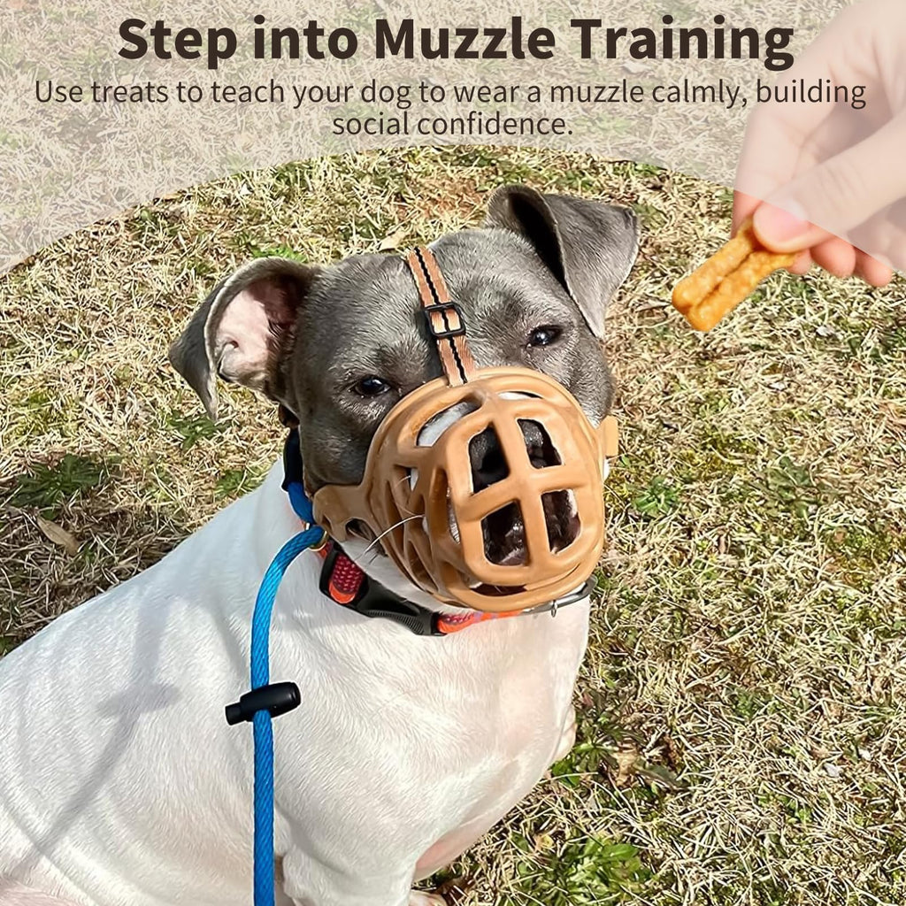 Mayerzon Large Dog Muzzle – Breathable Rubber Basket Muzzle for Training, Grooming, and Vet Visits