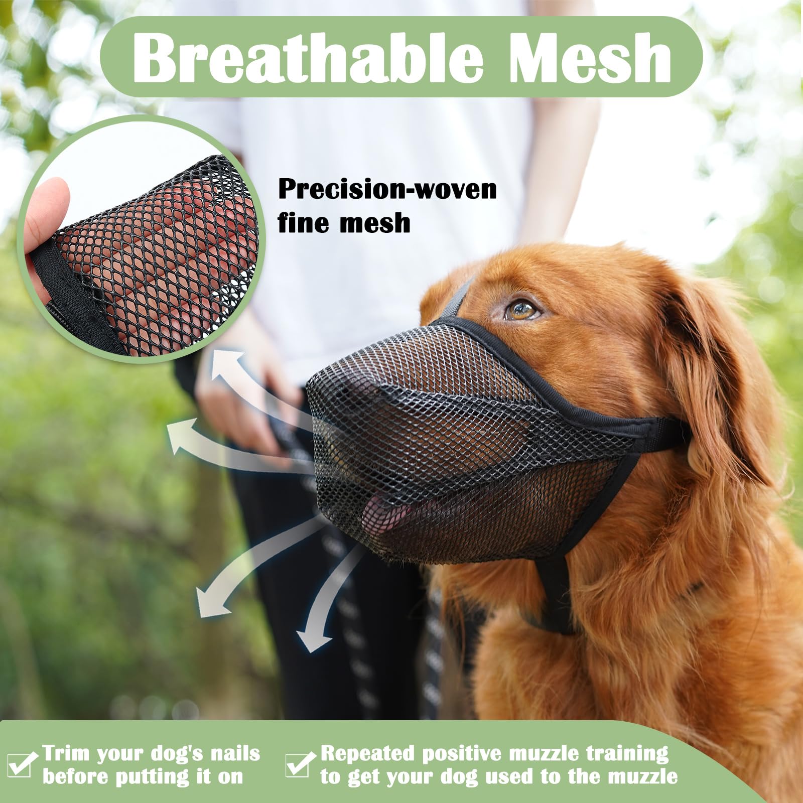 Mayerzon Soft Mesh Dog Muzzle for Medium Dogs – Breathable & Adjustable Anti-Bite Muzzle for Grooming, Walking, Vet Visits