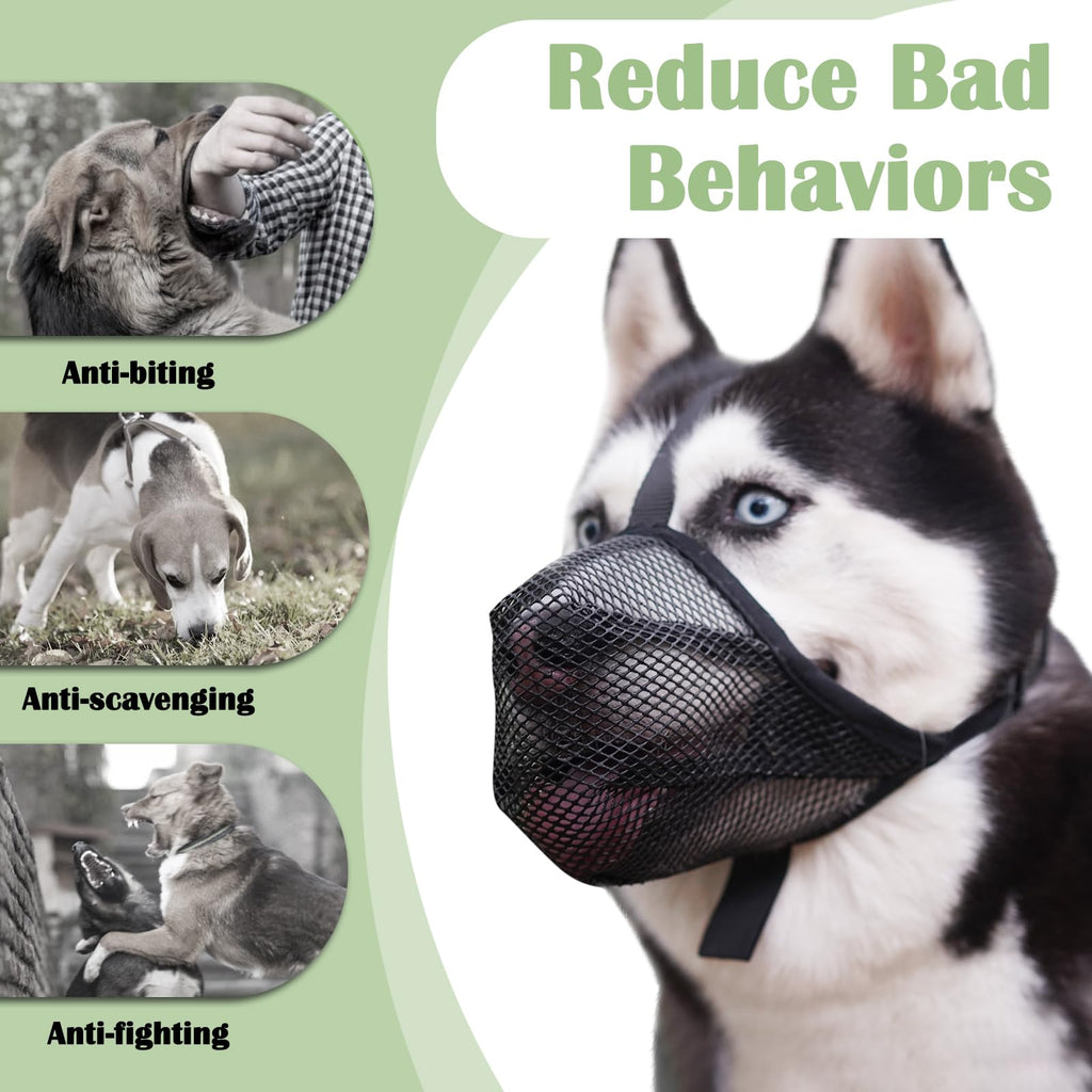 Mayerzon Soft Mesh Dog Muzzle for Medium Dogs – Breathable & Adjustable Anti-Bite Muzzle for Grooming, Walking, Vet Visits