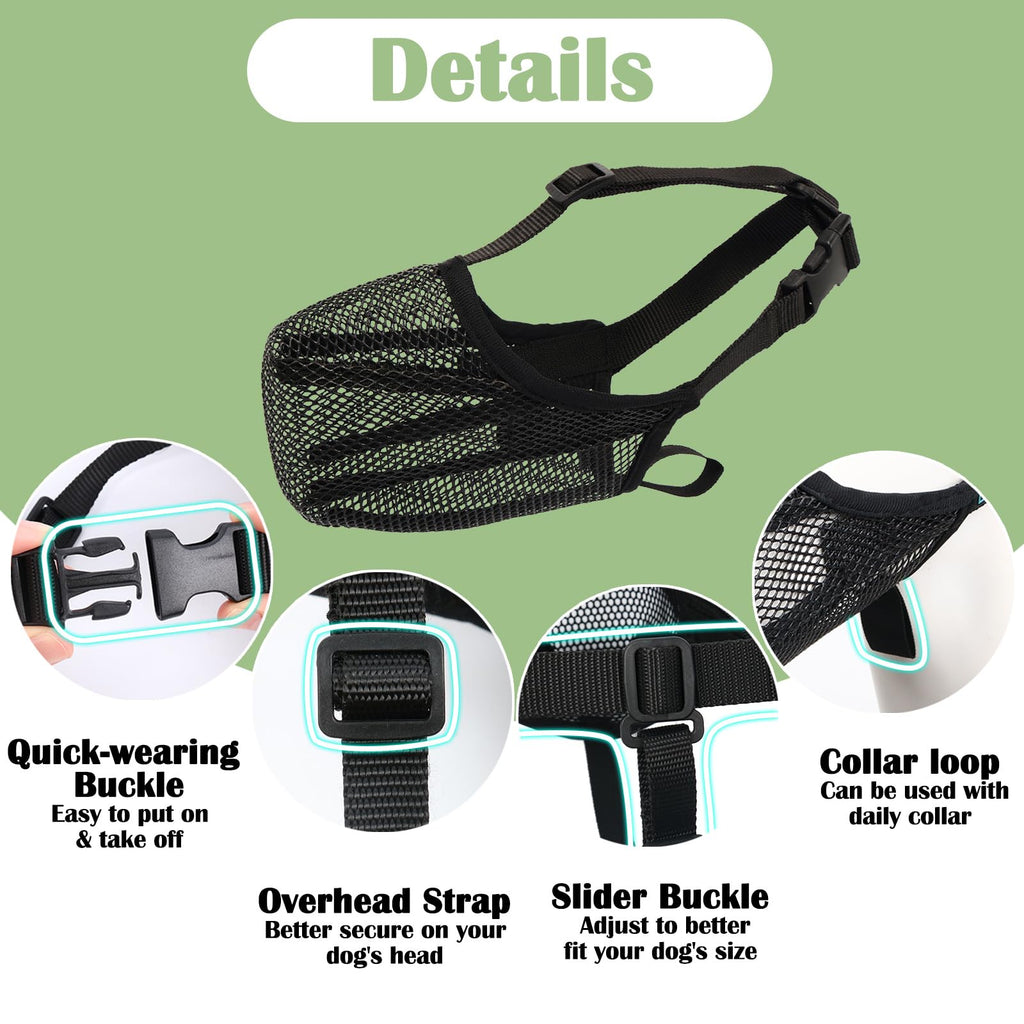 Mayerzon Soft Mesh Dog Muzzle for Medium Dogs – Breathable & Adjustable Anti-Bite Muzzle for Grooming, Walking, Vet Visits